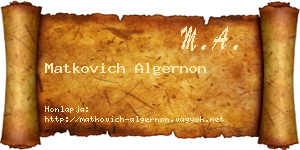 Matkovich Algernon névjegykártya
